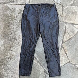 Faux Leather Leggings Womens Extra Large Black High Waist Pants Banana Republic